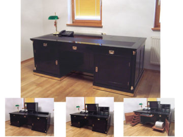 Multimedia Möbel - Schreibtisch S1-2T-Schwarz
